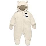 Baby Schneeanzüge Winter Overall mit Kapuze Fleece Strampler Mädchen Jungen Warm Outfits- Gr. 0-3 Monate (59 cm), Gelb