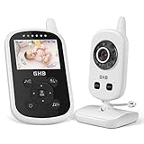 GHB Babyphone mit Kamera Video Baby Monitor 2,4 GHz Gegensprechfunktion ECO Modus Nachtsicht Temperatursensor Schlaflieder Lange Akkulaufzeit, 480p