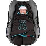 ByBoom Baby Winter-Einschlagdecke Das Original mit dem Bären, Universal für Babyschale, Autositz, Kinderwagen oder Buggy